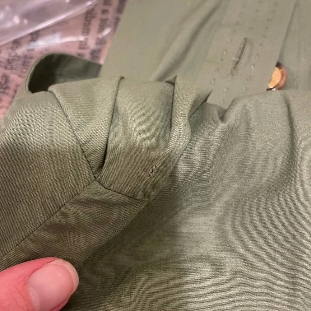 Tory Burch Olive Green Utility Shirt Dress - Picture 8 of 8